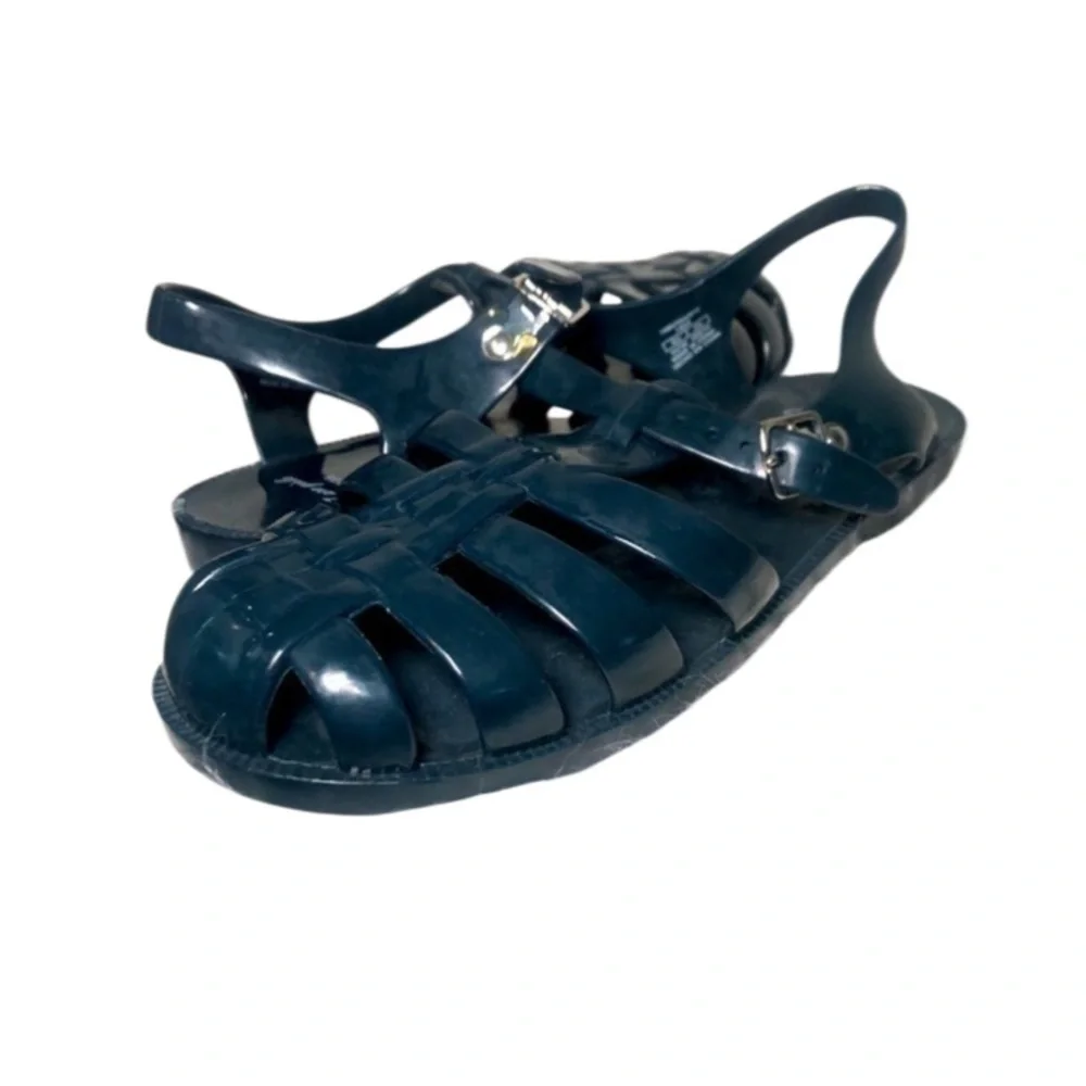 ZARA Girls Navy Blue Classic Jelly Sandal Shoes, Size 34/35